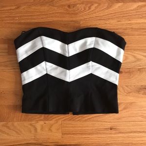 Black and white tube top